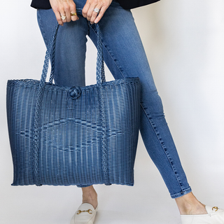 The Lilley Line Medium Tote - Solid Fog Blue | Waterproof All-Purpose Utility Bag