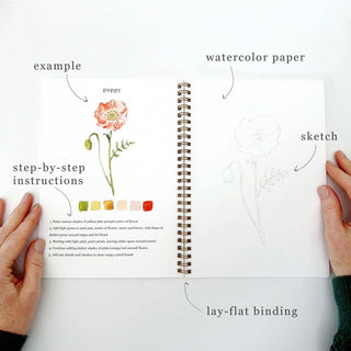 Emily Lex Flowers Watercolor Workbook: Step-by-Step Beginner Painting Guide