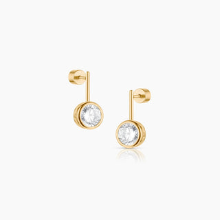 Noemi Grande 14k Gold Plated Cubic Zirconia Drop Earrings | THATCH
