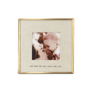 "And Then One Day" Heirloom Brass & Linen Picture Frame | 3.5" x 3.5"