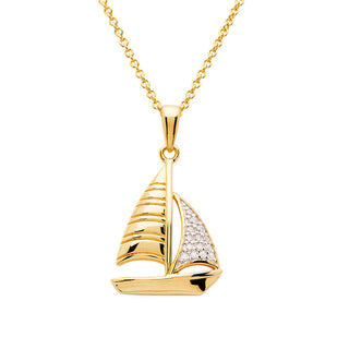 14K Gold Vermeil Sailboat Necklace