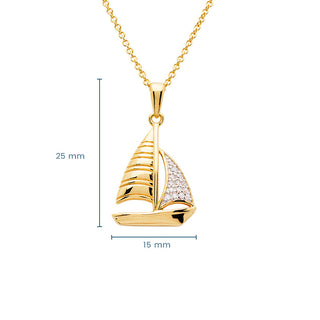 Sailboat Necklace measurements