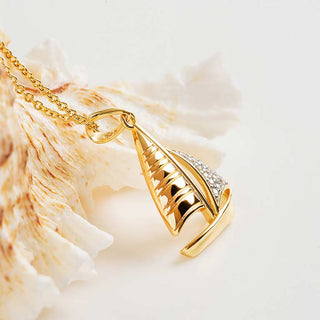 Sailboat Necklace with shell