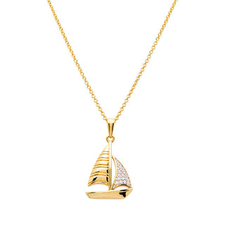 Gold Vermeil Sailboat Necklace