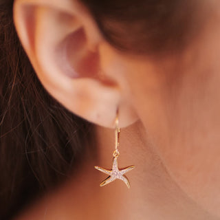 Starfish Earrings on model