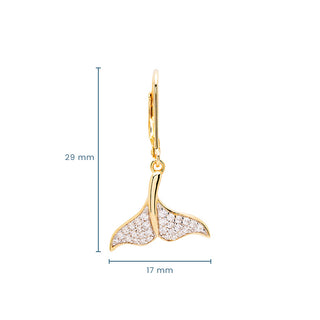 Whale Tail Earrings measurements