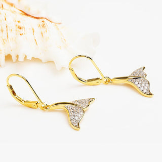 Whale Tail Earrings with shell