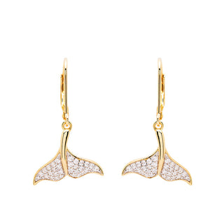 14K Gold Vermeil Whale Tail Earrings