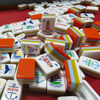 4-Story Orange Marine Shark Sailboat Tower Mini Mahjong