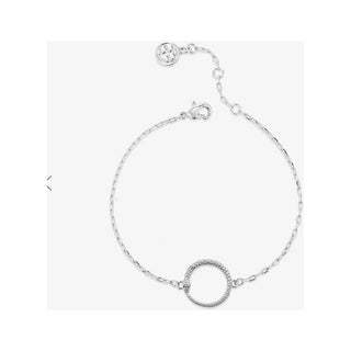 Silver bracelet with extender shown 