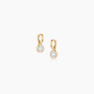 Dottie Petite Huggie Hoop Earrings with Domed CZ Charms | Thatch Jewelry