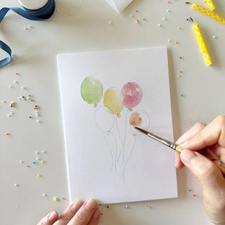 Celebrate Paintable Watercolor Notecards – DIY Set of 8 Greeting Cards by Emily Lex