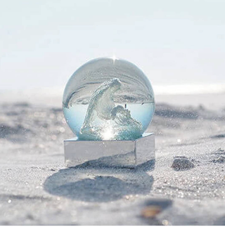 The Wave Luxury Glass Snow Globe – Iconic Coastal Ocean Decor