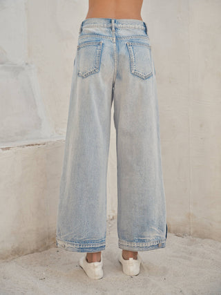 Aaron & Amber Arch Curve: Architectural Vintage Wide-Leg Jeans