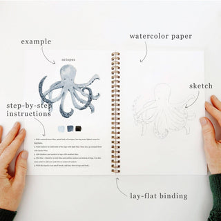 Seaside Watercolor Workbook by Emily Lex | Beginner Coastal Painting Kit with Paints