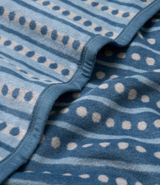 ChappyWrap Beach Pebble Cornflower Blue Cotton Blend Throw Blanket - 60”x80” Reversible