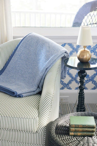 Chappywrap Harborview Herringbone Blanket - Cornflower Blue (60” x 80”)
