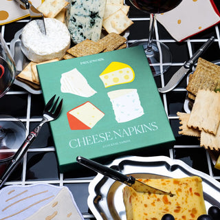 Piecework Cheese Cocktail Napkins | Set of 4 Whimsical Embroidered Linens