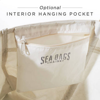 Sea Bags Recycled Sail Cloth Large Tote - Navy Anchor & Hemp Rope Handles
