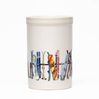 Shard 8" Winter Sports Ceramic Crock – Ski & Snowboard Lodge Decor