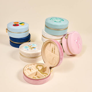 Seaside Lobster Velvet Travel Jewelry Case