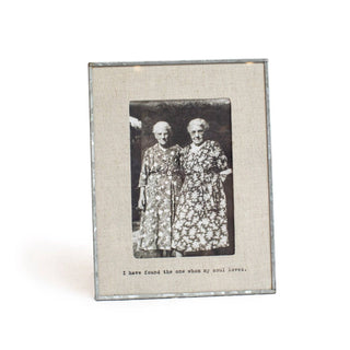 "I Have Found The One" Glass & Linen Photo Frame – Romantic Wedding & Anniversary Gift