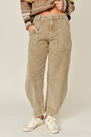 Luna Cozy Corduroy Relaxed Semi-Barrel Pants