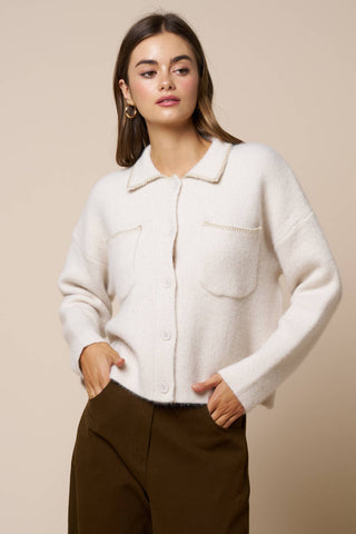 Collared Button Down Cardigan