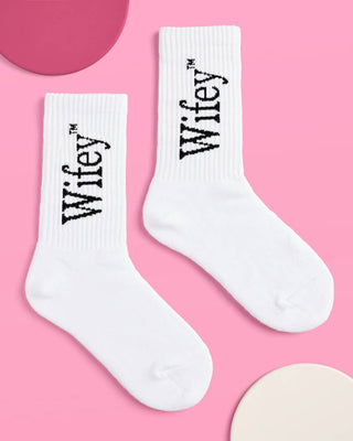 Wifey Socks | Chic White Bridal & Engagement Gift for Brides