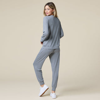 Softies Dream Jersey Crew Neck Lounge Set in Midnight Stripe