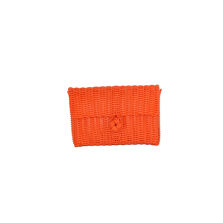Sunset Orange Woven Clutch – Versatile Day-to-Night Statement Bag