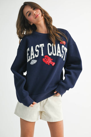 East Coast Collegiate Nautical Fleece Pullover