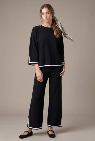 SW6893 Knit Top with Contrast Trim Sleeves