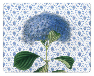 Blue Hydrangea Floral Provincial Glass Cutting Board – Heat-Resistant Tempered Glass Charcuterie Platter