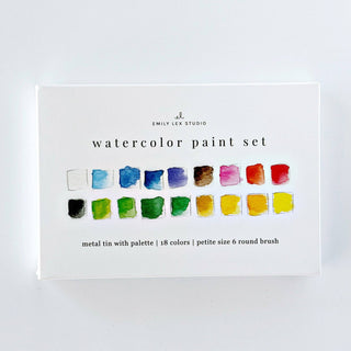 Emily Lex Essential Watercolor Travel Set – 18 Premium Colors & Brush