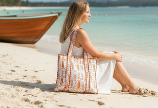 Whimsical Fish Block Print Tote: Quilted Cotton Carry-All
