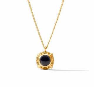 Julie Vos Cabochon Solitaire Necklace, Obsidian Black
