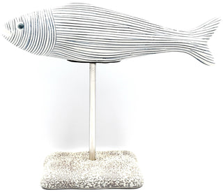 D040W27 ADRIANS S-Fish Porcelain Ceramic Sculpture Ornament