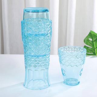 Nautical Stackable Fish Acrylic Tumblers – Shatterproof Set of 4