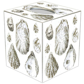 Antique Oyster Shells Decoupage Tissue Box Cover – Coastal Cube Decor