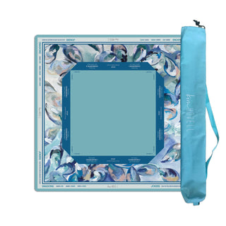 Kim Hovell Azul Oysters Mahjong Mat – Premium Coastal Neoprene Game Surface