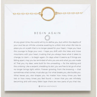 Begin again bracelet shown in gold 
