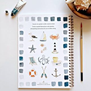 Seaside Watercolor Workbook by Emily Lex | Beginner Coastal Painting Kit with Paints
