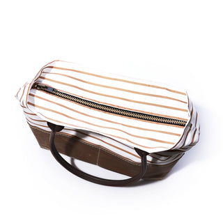 Chebeague Stripe Handbag – Recycled Sail Cloth & Waxed Canvas Tote