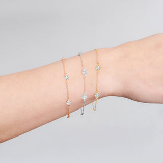 Crislu 4mm Station Bracelet in 18kt Gold