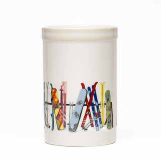 Shard 8" Winter Sports Ceramic Crock – Ski & Snowboard Lodge Decor