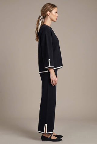 SW6893 Knit Top with Contrast Trim Sleeves
