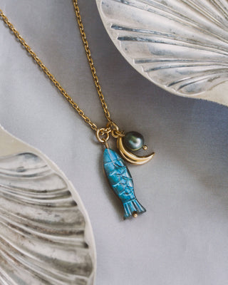 Tapas & Tides Labradorite Sardine & Pearl Gold Layering Necklace