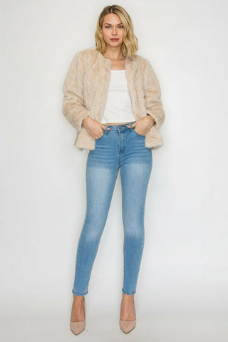 Joshua Fur Jacket - Beige, detail view
