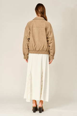 Legacy Oversized Vegan Leather Bomber Jacket